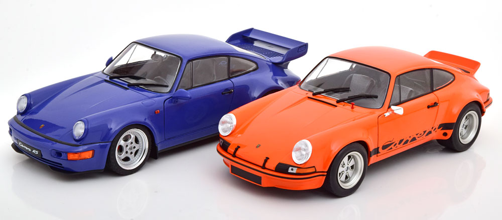 1:18 Solido Porsche 911 RSR and 964 RS set with 2 modelcars