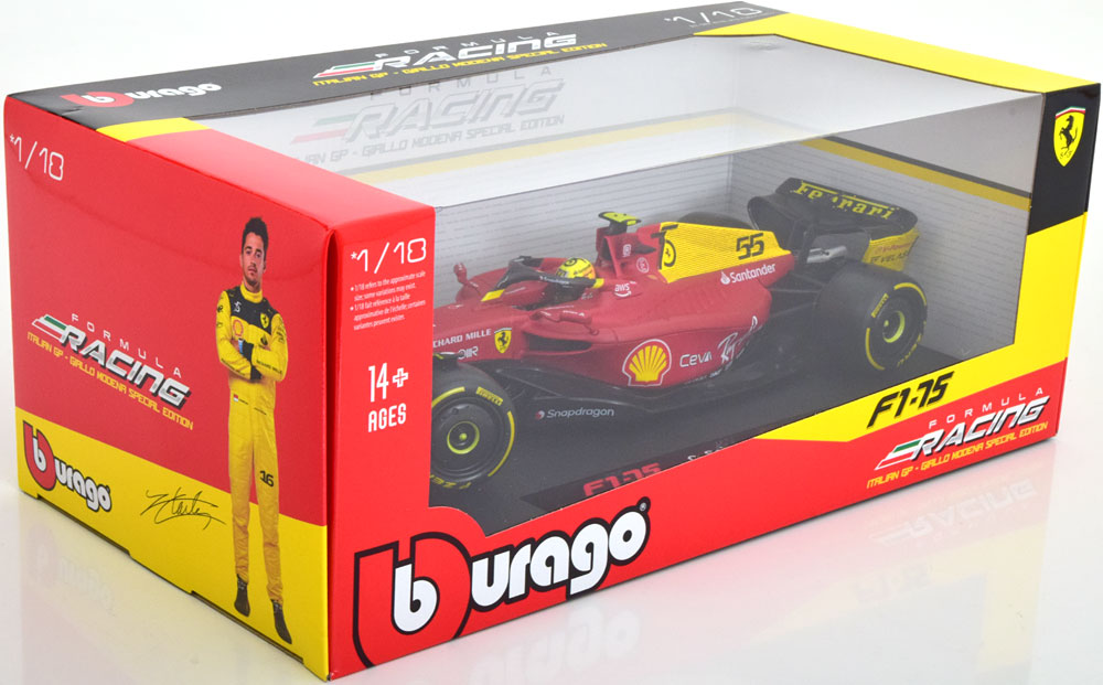 1:18 Bburago Ferrari F1-75 GP Monza Italy Sainz 2022