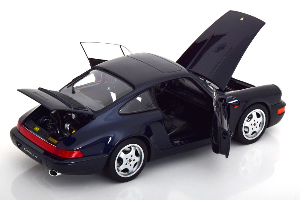 1:18 Norev Porsche 911 (964) Carrera 4 Coupe 1990 darkblue-metallic