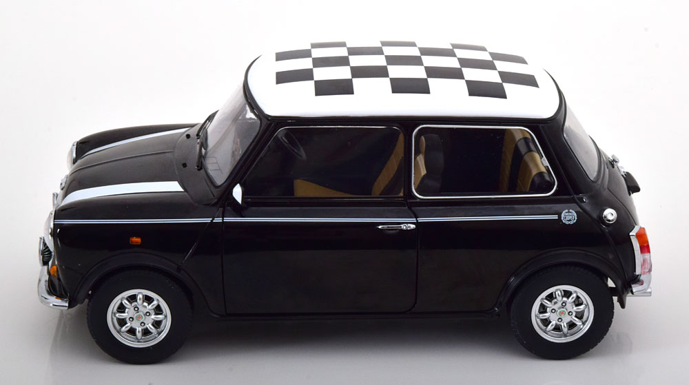 1:12 KK-Scale Mini Cooper RHD black/white/Chequered Flag