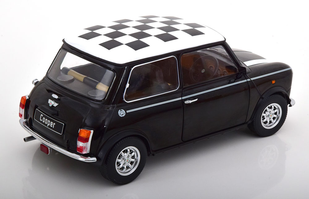 1:12 KK-Scale Mini Cooper RHD black/white/Chequered Flag