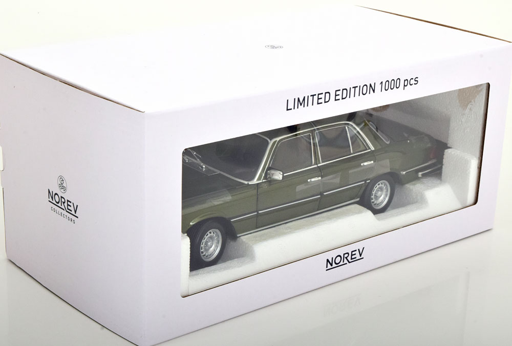 1:18 Norev Mercedes 350 SE W116 US-Version 1973 darkgreen-metallic