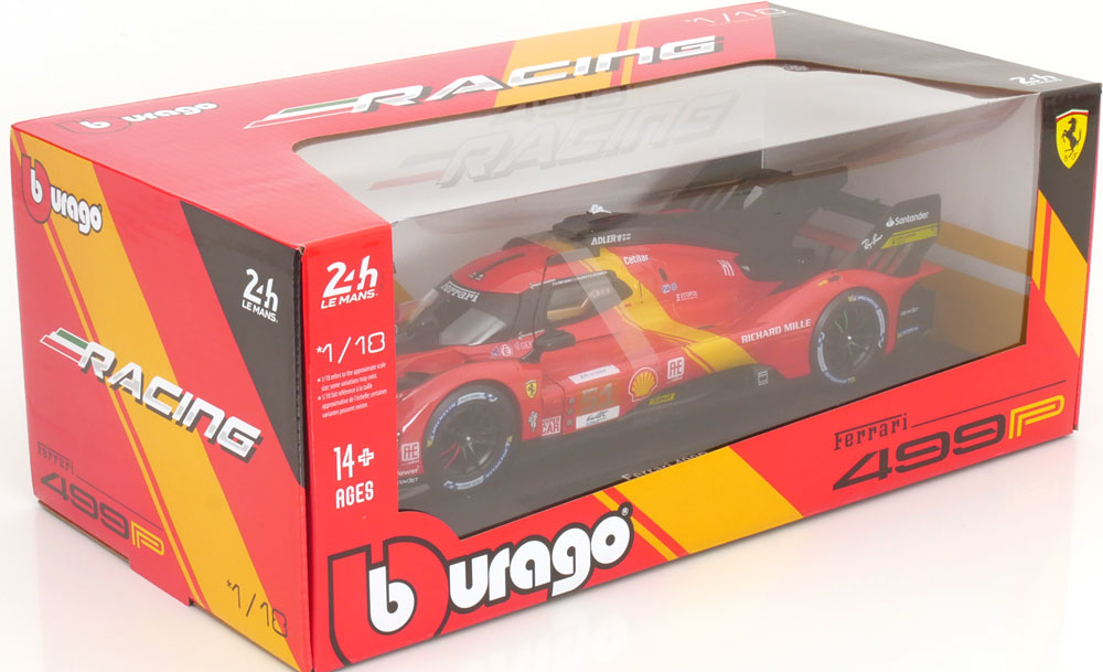 1:18 Bburago Ferrari 499 P Winner 24 Le Mans 2023