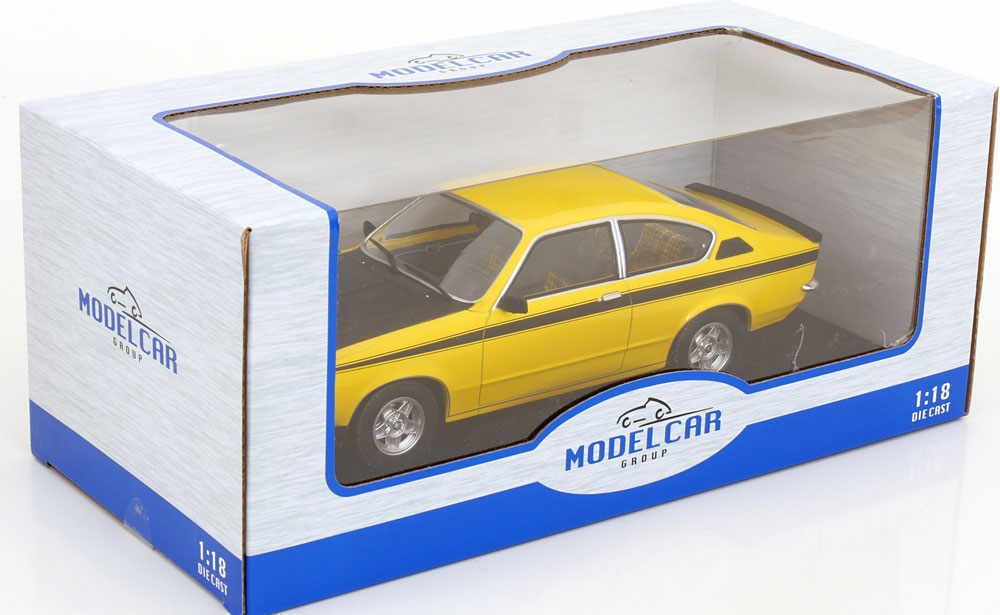 1:18 MCG Opel Kadett C Coupe GT/E 1975 yellow/flatblack