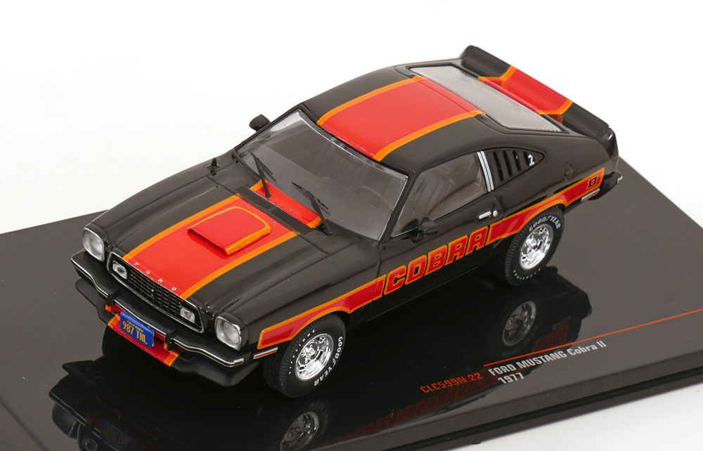 1:43 Ixo Ford Mustang  Cobra II 1977 black/red/orange