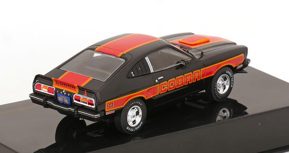 1:43 Ixo Ford Mustang  Cobra II 1977 black/red/orange